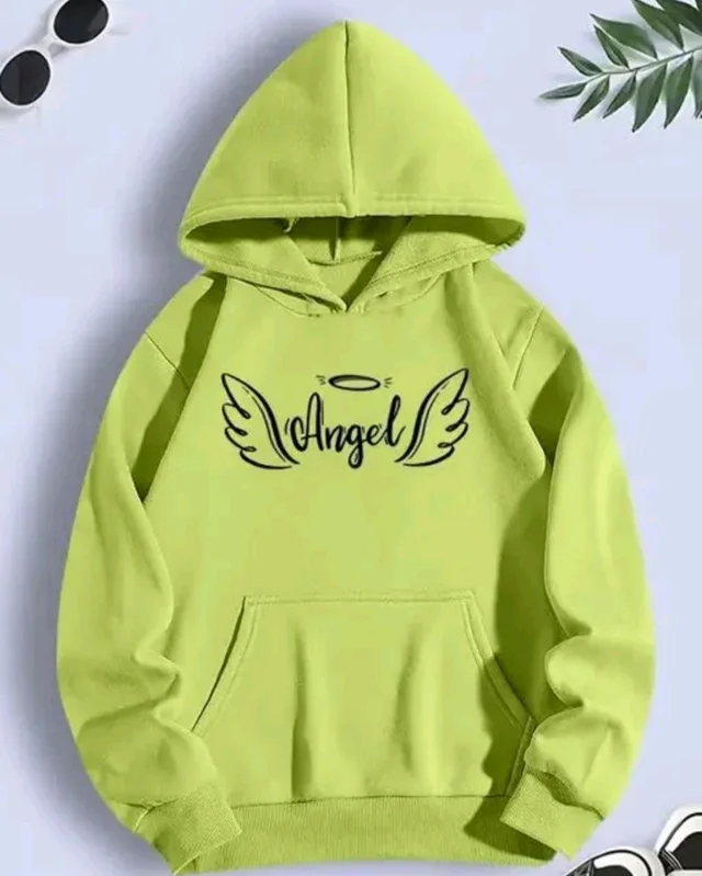 Winter Wear Hoodie For Women - Yellow Green, XL