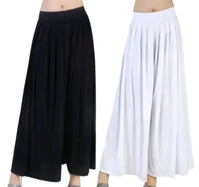 Women's Regular Fit Palazzos |Jambo Plazo | Elephant Plazo - Pack of 2 - 36, Black