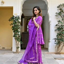 Women Viscose Rayon Kurta. Sharara Dupatta Set - Seance, 5XL