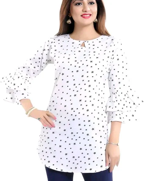 Casual Printed Women Blue Top - White, M