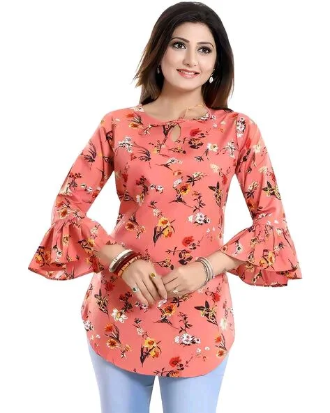 Casual Printed Women Blue Top - Sunglo, S