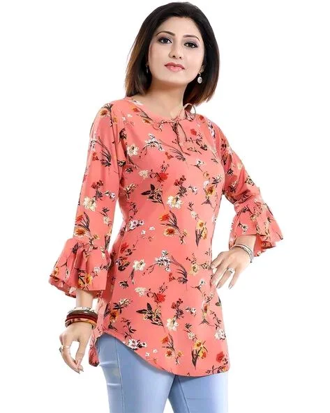 Casual Printed Women Blue Top - Sunglo, S