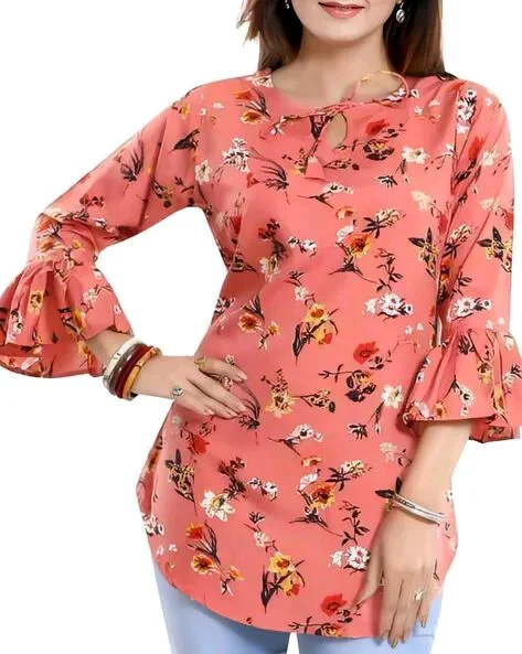 Casual Printed Women Blue Top - Sunglo, S