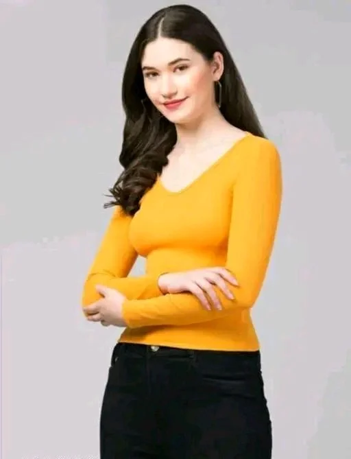 Casual Wear Full Sleeve Regular Fit Top for Women, Top for Girls Free Size (Bust 28-32,Length-18, Brown) - Bright Sun, L