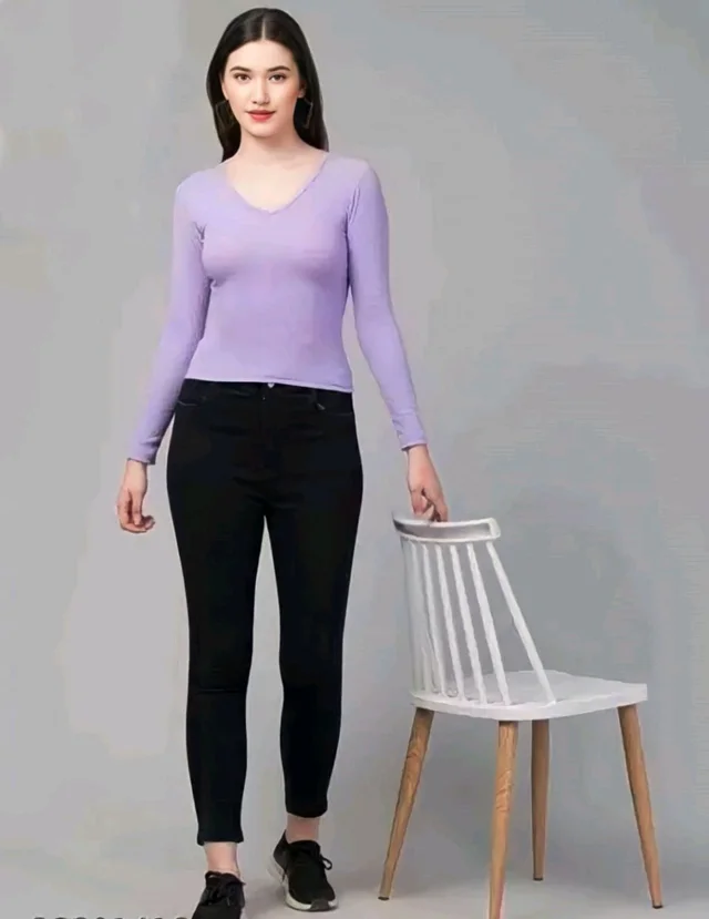 Casual Wear Full Sleeve Regular Fit Top for Women, Top for Girls Free Size (Bust 28-32,Length-18, Brown) - Lavender Gray, L