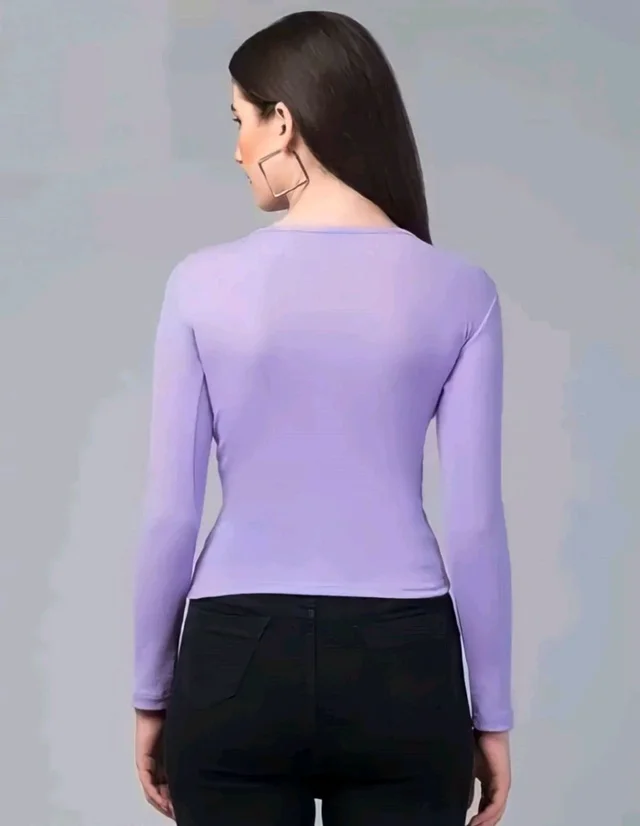 Casual Wear Full Sleeve Regular Fit Top for Women, Top for Girls Free Size (Bust 28-32,Length-18, Brown) - Lavender Gray, L