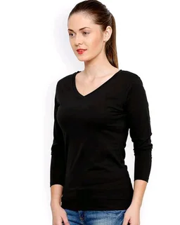 Casual Wear Full Sleeve Regular Fit Top for Women, Top for Girls Free Size (Bust 28-32,Length-18, Brown) - Black, XL