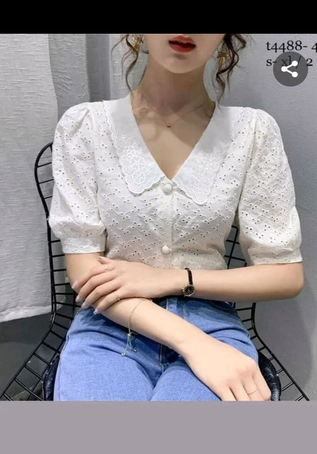 Casual Regular Sleeves Solid Women's White Top - White, L