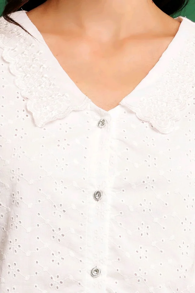 Casual Regular Sleeves Solid Women's White Top - White, XL