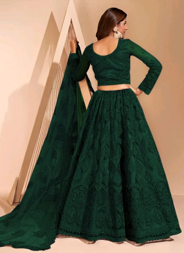 Embroidered Semi Stitched Lehenga Choli (Purple) - Everglade, Free Size