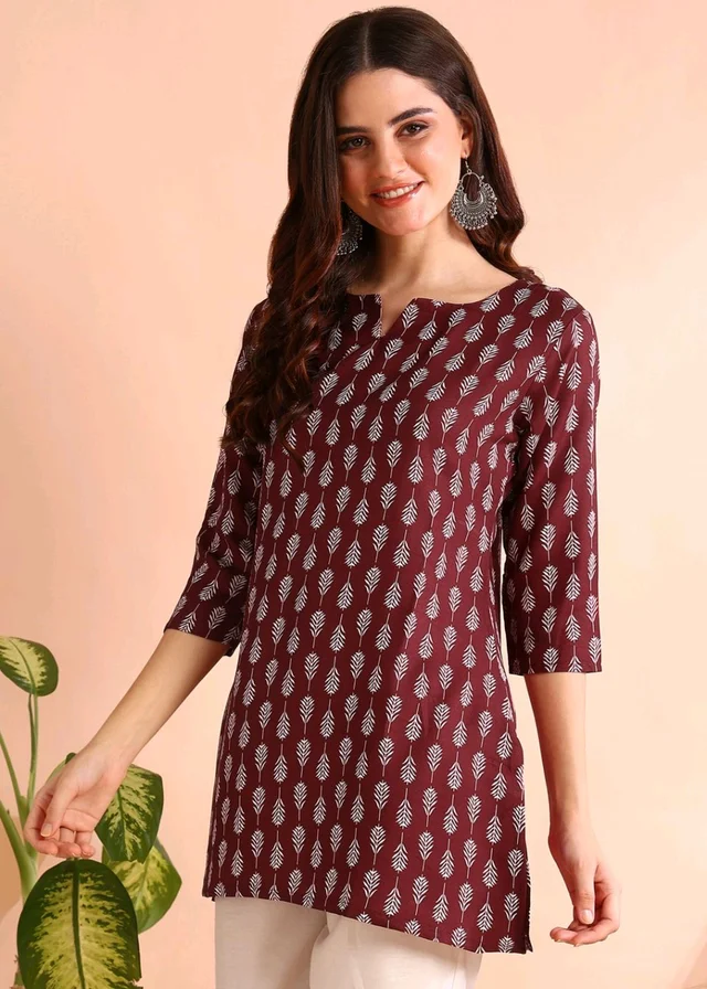 Women Floral Print Cotton Rayon Straight Kurta (Blue) - Buccaneer, L