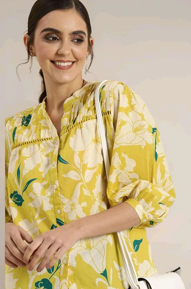 Women's Cotton Printed Regular Fit top - Turbo, XXL