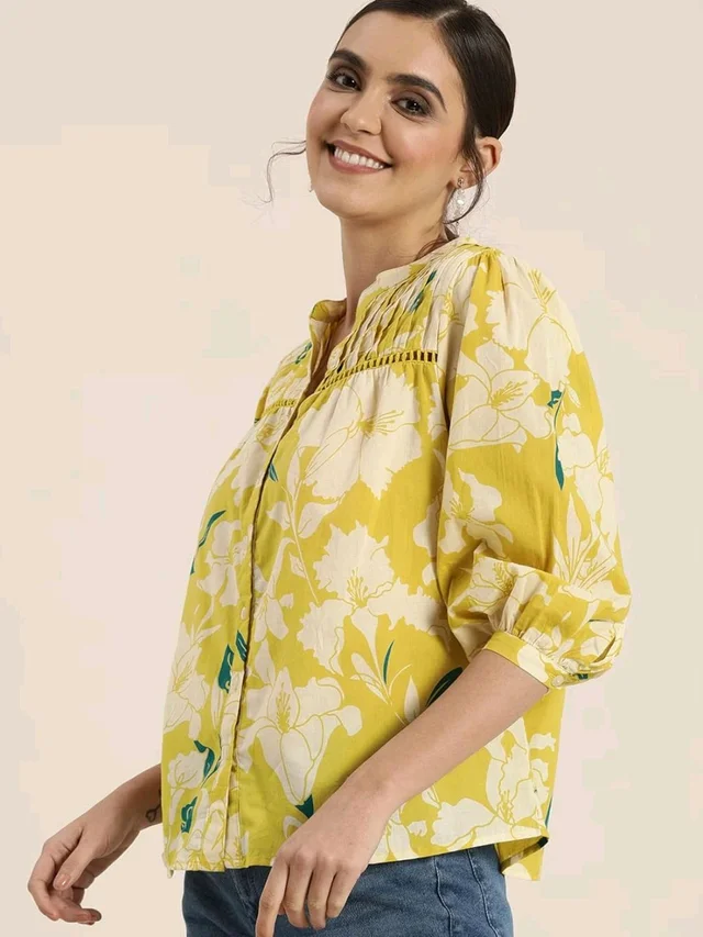 Women's Cotton Printed Regular Fit top - Turbo, XXL