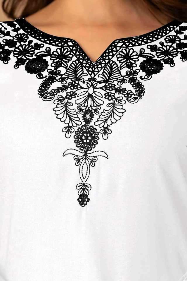 Women Rayon Regular Top - White, M