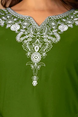 Women Rayon Regular Top - Green Leaf, S