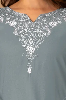 Women Rayon Regular Top - Oslo Gray, XL