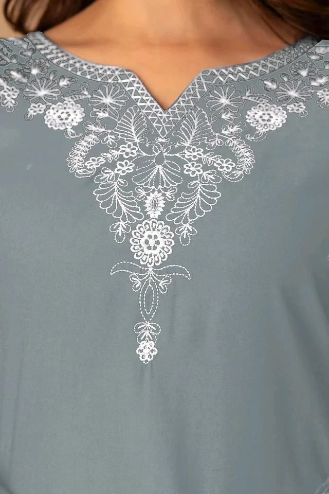 Women Rayon Regular Top - Oslo Gray, XL