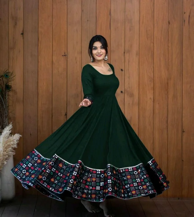 Viscose Rayon Stitched Anarkali Gown (Blue) - Cape Cod, XXL