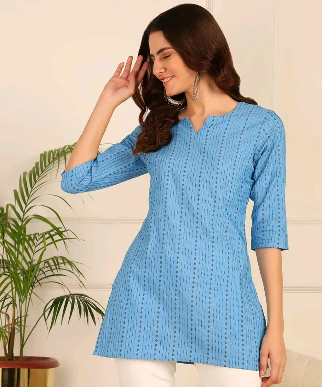 Women Striped Pure Cotton. Straight Kurta (Purple) - Ship Cove, S