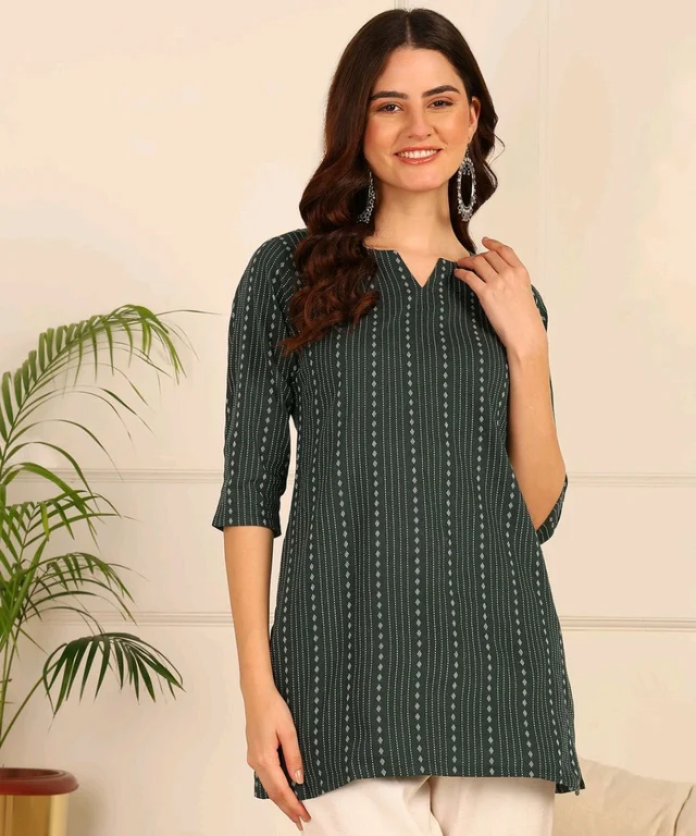 Women Striped Pure Cotton. Straight Kurta (Purple) - Nandor, S