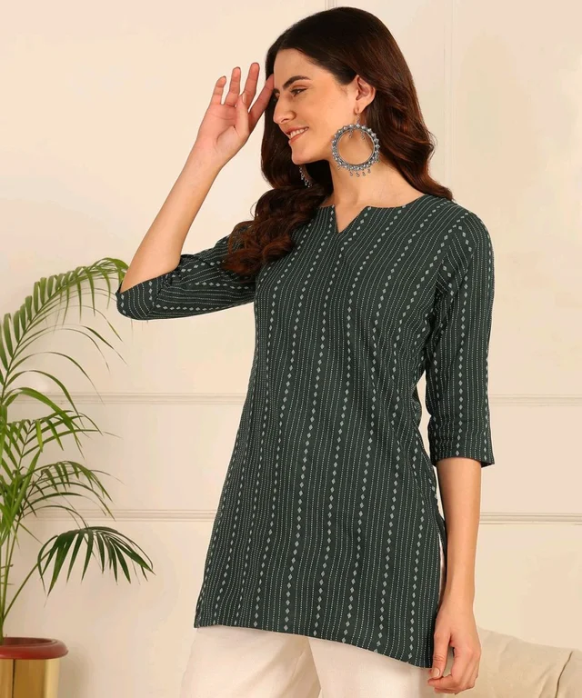 Women Striped Pure Cotton. Straight Kurta (Purple) - Nandor, XS
