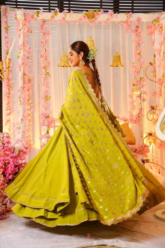 designer anarkali with sequence Embroidery work long gown with Dupatta - Galliano, M