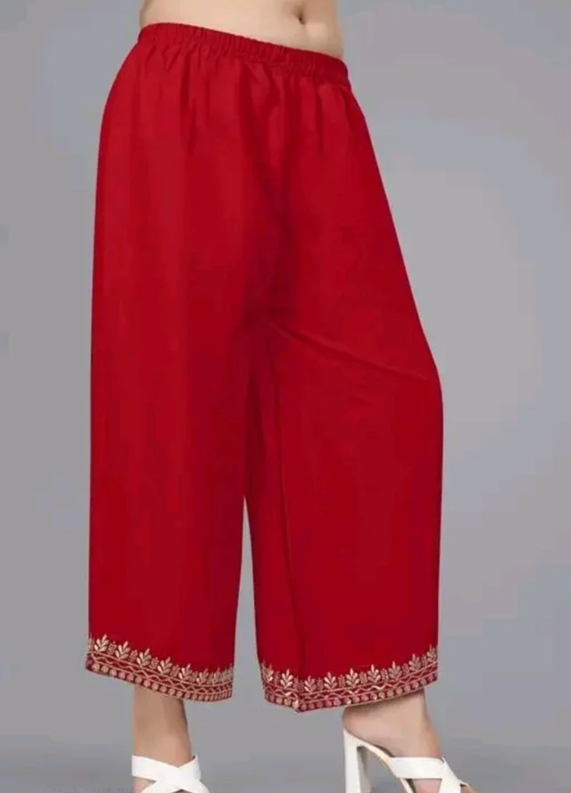 Women's Georgette Sleeveless Kurti Set With Embroidered Lace - Maroon, XL