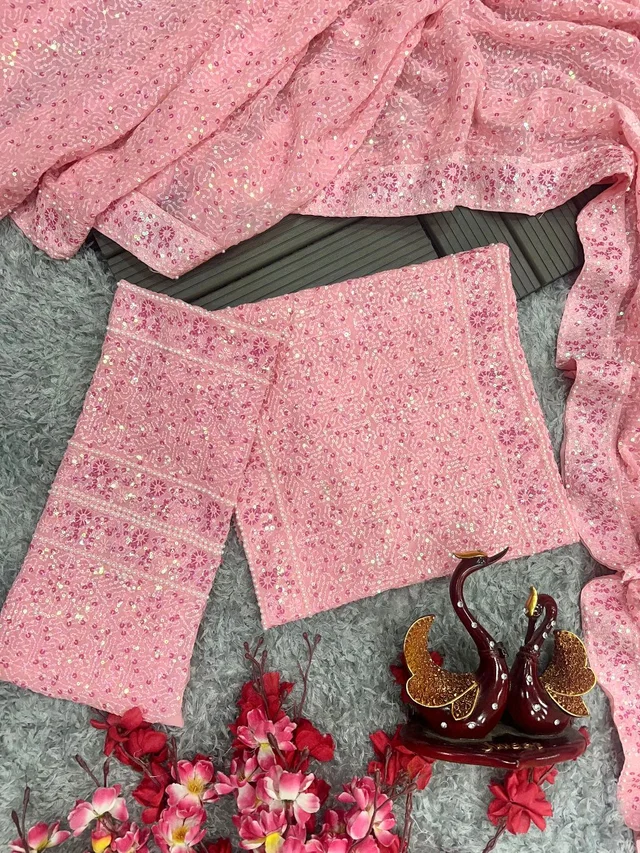 Light Baby Pink Fancy Designer Sarees - Cosmos, Free Size