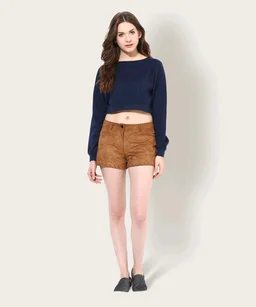 Casual Regular Sleeves Solid Women Black Top - Ebony Clay, M