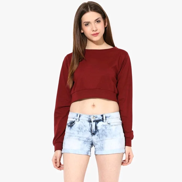 Casual Regular Sleeves Solid Women Black Top - Merlot, S