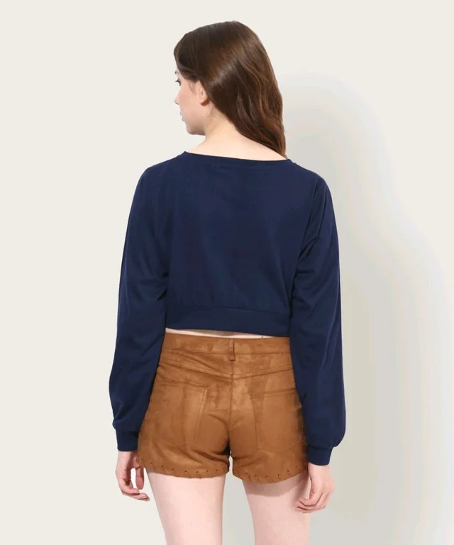 Casual Regular Sleeves Solid Women Black Top - Ebony Clay, S