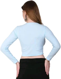 Ribbed deep Neck Crop top - Botticelli, S
