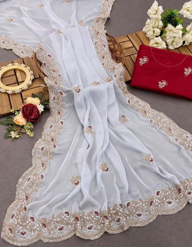 Party Wear Joya Silk Saree - Blossom