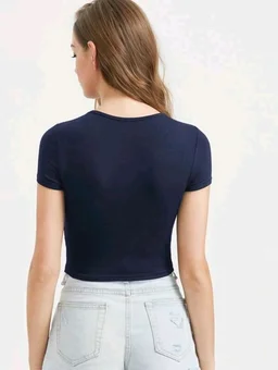 Casual Regular Sleeves Self Design Women Black Top - Ebony Clay, M