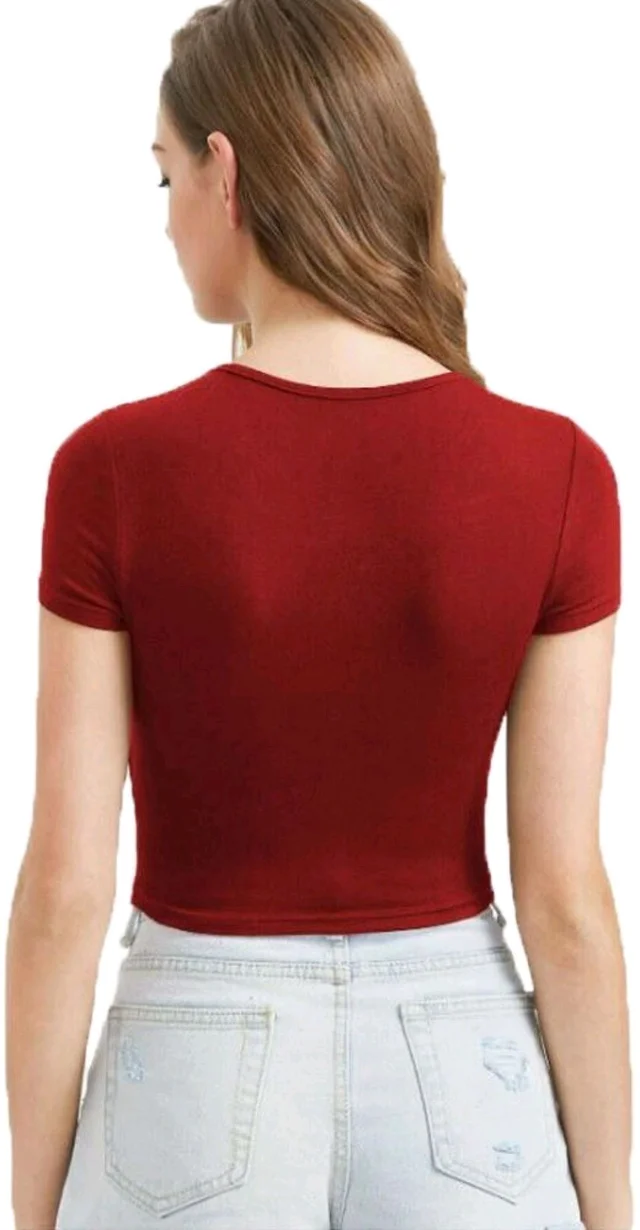 Casual Regular Sleeves Self Design Women Black Top - Old Brick, M