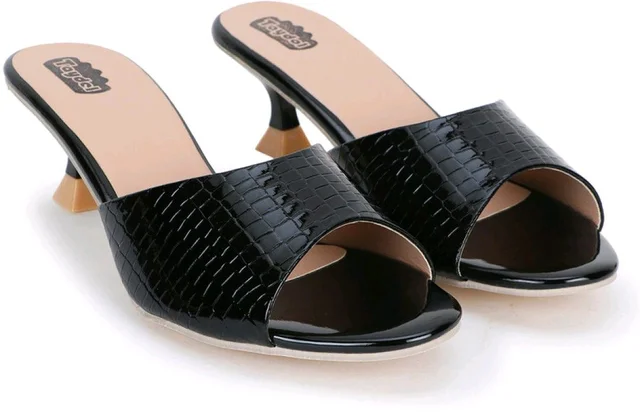 Women Heels Sandal (Black, 3) - Black, 8