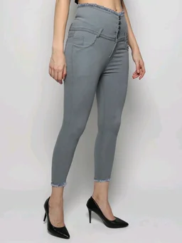 Women Skinny High Rise Black Jeans - Oslo Gray, 26
