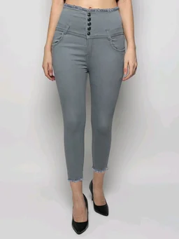 Women Skinny High Rise Black Jeans - Oslo Gray, 28