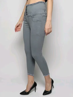 Women Skinny High Rise Black Jeans - Oslo Gray, 30