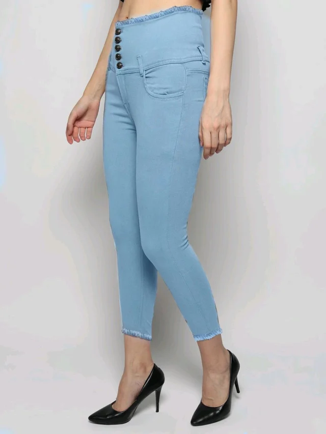 Women Skinny High Rise Black Jeans - Regent St Blue, 36