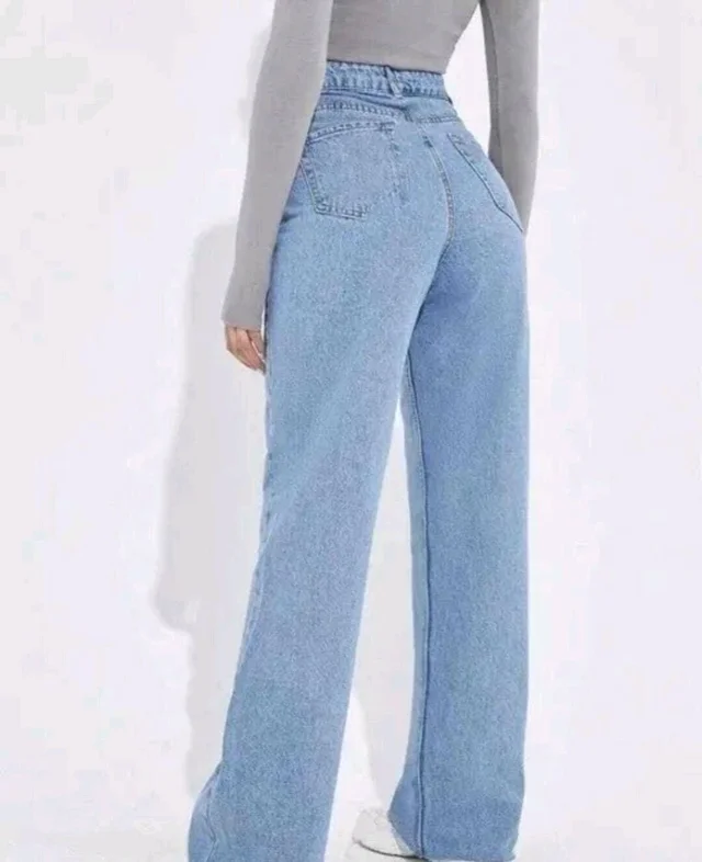 Women Straight Fit High Rise Blue Jeans - Polo Blue, 38