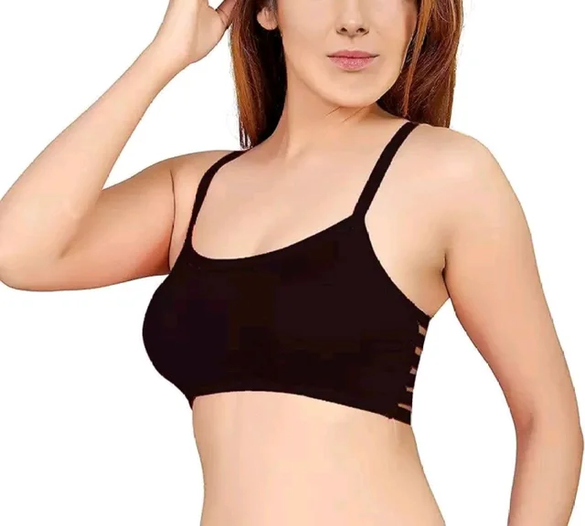 Pack of 4 Women Bralette Lightly Padded Bra (Multicolor) - 28A, Black