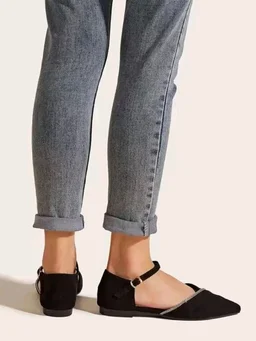 Saba Collection Women Flats Sandal (Black, 7) - Black, 3