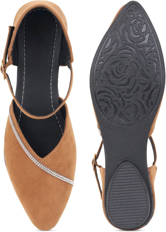 Saba Collection Women Flats Sandal (Black, 7) - Antique Brass, 3
