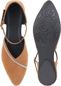 Saba Collection Women Flats Sandal (Black, 7) - Antique Brass, 7