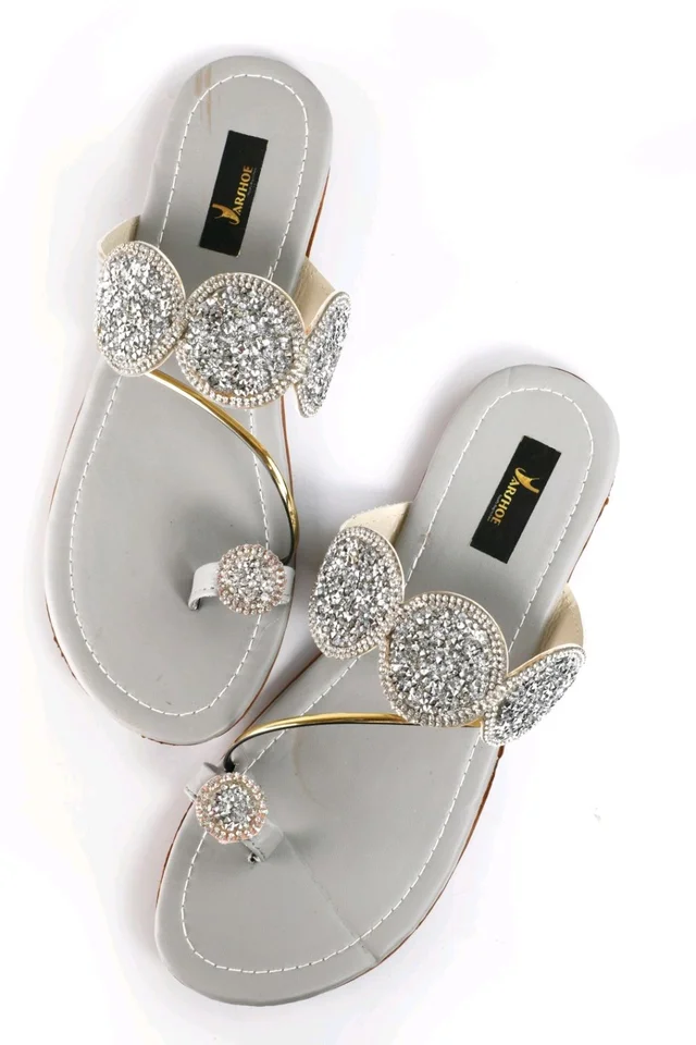 Bootify Women Flats Sandal (Grey, 7) - Cotton Seed, 5