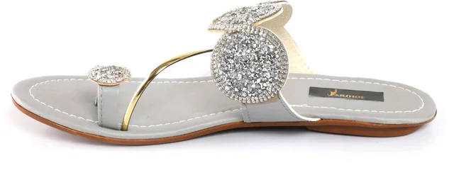 Bootify Women Flats Sandal (Grey, 7) - Cotton Seed, 5