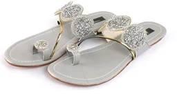 Bootify Women Flats Sandal (Grey, 7) - Cotton Seed, 6