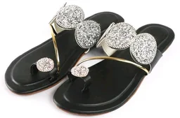Bootify Women Flats Sandal (Grey, 7) - Black, 7