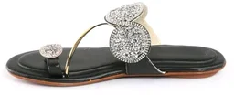 Bootify Women Flats Sandal (Grey, 7) - Black, 9